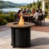 30" Propane Gas Fire Pit Table, 50000 BTU Round Outdoor Fire Pit with Wood Grain Steel Design, Patio Propane Table for Backyard, Deck, Garden – Black - 4 of 4