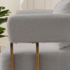 Gulches Gray Teddy Fleece Accent Chairs (Set of 2), Gold Metal Legs Upholstered Lounge Chairs for Living Room, Dressing Area & Office - 4 of 4