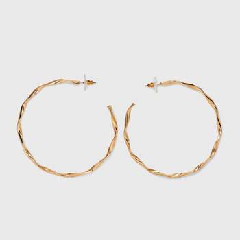 Twisted Hoop Earrings - Universal Thread™ Gold