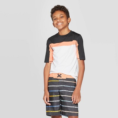 boys white swim shirt
