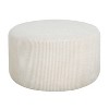 Okak Round Ottoman Bench Coffee Table Soft Upholstered Foot Rest Corduroy Small Ottomans Foot Stools for Living Room, Entryway,Bedroom, Beige - 3 of 4