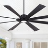 80" Possini Euro Design Defender Modern Indoor Outdoor Ceiling Fan with Dimmable LED Light Remote Control Matte Black Damp Rated for Patio Exterior - 2 of 4