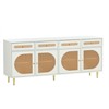 TV Table with 4 Drawers, Freestanding TV Stand Entertainment Center with Adjustable Shelves - 3 of 4