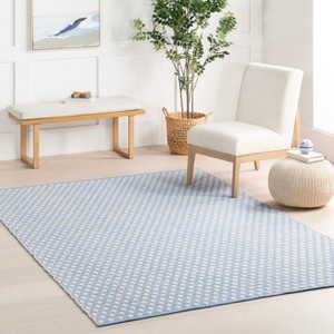 Home Conservatory Dainty Diamond Handwoven Cotton Indoor Area Rug - 1 of 4