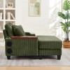 GDFStudio Siesta 42" Modern Corduroy Chair with Ottoman and Hidden Swivel Table - 4 of 4