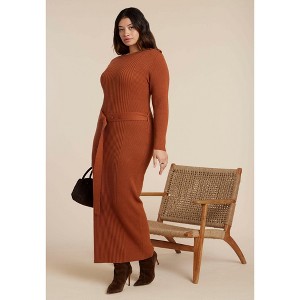 ELOQUII Multi Rib Maxi Sweater Dress - 1 of 3