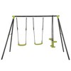 Whisen Three Seat Swing with Curved Boards, Sturdy Steel, Plastic Build, Easy Assembly, Gift for Kids - Green - 4 of 4