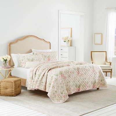 Pippa Floral Quilt Set - Full/queen Quilt And Two Standard Pillow Shams  Pink - Levtex Home : Target