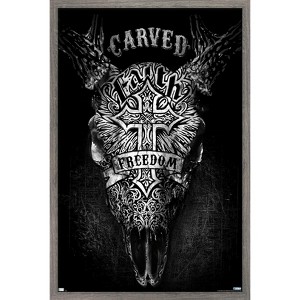 Trends International Jim Baldwin - Carved Faith Skull Framed Wall Poster Prints - 1 of 4