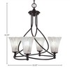 Toltec Lighting Capri 4 - Light Chandelier in  Dark Granite with 5.5" Fluted Italian Ice Shade - 2 of 2