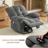 Massage Swivel Recliner Chair w/ Vibration Massage & Lumbar Heating, 350LBS Oversized Rocker Recliner Single Sofa with Side Pocket & USB Charge Port - 3 of 4