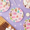 Blue Panda 48 Pack Pink Camping Paper Plates for Girls One Happy Camper Birthday Party Supplies (7 In) - 2 of 4