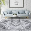 Vintage Washable Floral Area Rug: Non-Slip Distressed Oriental Carpet with Medallion – Low-Pile Accent Floor Mat for Living Room, Laundry Room - 2 of 4