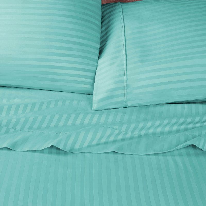 Premium 600-Thread Count Cotton Stripe 2-Piece Pillowcase Set by Blue Nile Mills, 2 of 4