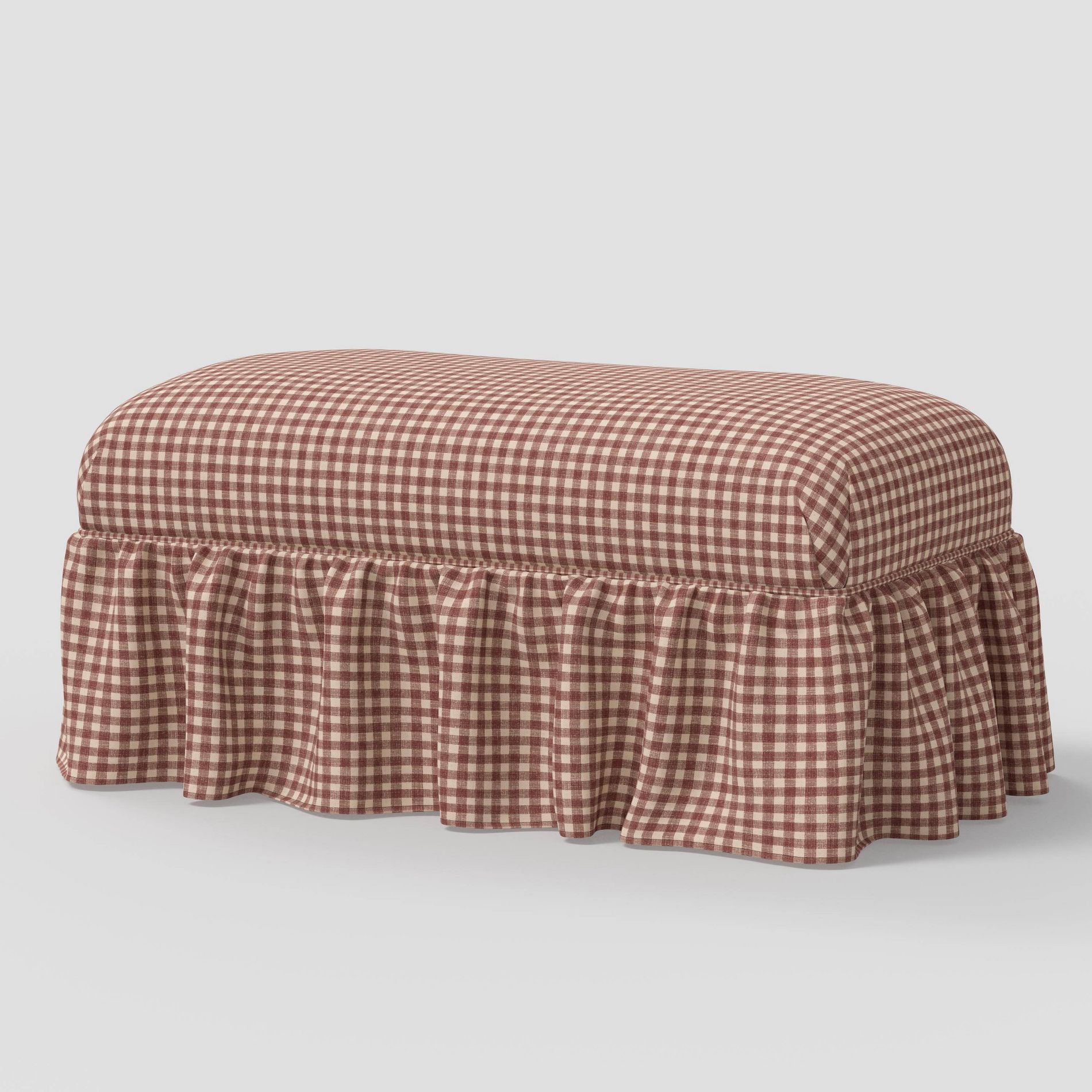 Ruffle Skirt Bench Whitaker Gingham Berry - Threshold™ designed with Studio McGee