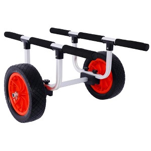 NAYSAYE Kayak Trolley Heavy Duty Adjustable Width Cart with Aluminum Frame 300lb Capacity for Beach and Water Sports, Black, 31.5"*16.5"*11" - 1 of 4