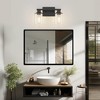 DORESshop 14 in. 2 Light Bathroom Vanity Light, Modern Matte Black Bathroom Light Fixtures Over Mirror with Clear Glass Shade - 3 of 4
