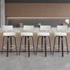 Bekrvio 26”/29” Swivel Bar Stools Set of 4,Faux Leather Upholstered with Back & Black Wood Frame,Modern Kitchen Island Stools for Kitchen Counter - 3 of 4