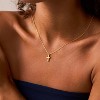 Dainty Cross Pendant Necklace 14K Gold Plated Christian Faith Gift for Teens Tiny Cross - 2 of 4