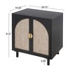Elegant Rattan Storage Cabinet, 2-Door Buffet Sideboard with Solid Pine Wood Feet for Bedroom, Living Room, Study - ModernLuxe - 3 of 4