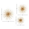 Set of 3 Metal Starburst Wall Decors with Orb Detailing - Olivia & May - 3 of 4