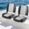 Costway 2-Pack Folding Boat Seats with Thick Sponge Padding Fixing Bolts Hinges Blue/Gray/Camouflage - 2 of 4