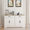 47.95" Sideboard Buffet Cabinet, Farmhouse Storage Cabinet With 2 Drawers And 4 Doors For Home Dining Living Room Kitchen - 2 of 4
