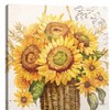 Manual Woodworkers and Weavers Sunflower Canvas Art with Rustic Yellow Bloom on Stretched Canvas – Square Floral Wall Decor - 3 of 3