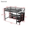 NicBex Full Size Metal High Loft Bed with LED,Desk & Ample Storage Cubbies,Versatile Gaming Loft Bed Platform for Gamers&Teens,350lbs Max - 3 of 4