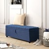 Vynxaria 55.3 Inch Extra Long Storage Ottoman Entryway Bench with Flip Top Storage Chest with Padded Seat Bed End Stool - 4 of 4