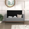 Vynxaria Tufted Gray Mid-Century Modern Lift Top Storage Bench 1pc Upholstered Solid Wood Walnut Finish Wooden Furniture - 2 of 4