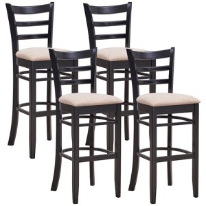 Costway Set of 4 Bar Stools 31'' Kitchen Dining Chairs with Ergonomic Backrest & Footrest - 1 of 4