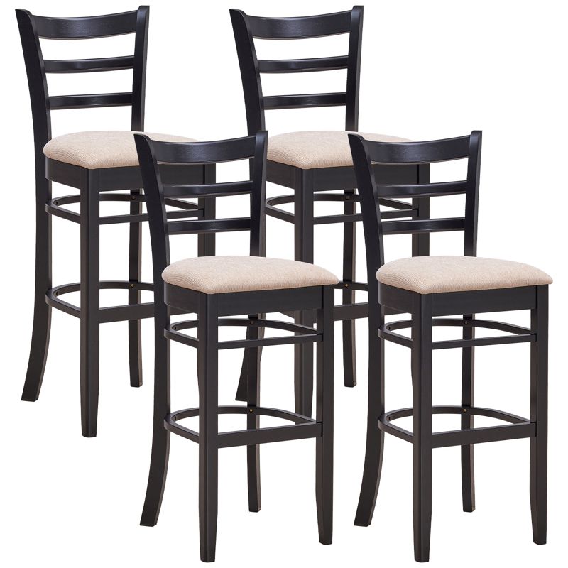 Costway Set of 4 Bar Stools 31'' Kitchen Dining Chairs with Ergonomic Backrest & Footrest, 1 of 9