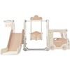 Children's Swing Set with Bus Play Structure Independent Climbing Slide Set, Comes with Basketball Hoop, Suitable for Boys and Girls Gifts - 2 of 4