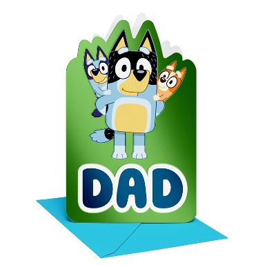 Bluey Father's Day Card for Dad from Kids, We Love You Lots, Includes Envelope
