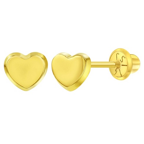 Girls' Polished Heart Screw Back 14k Gold Earrings - In Season Jewelry ...