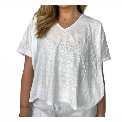 Women's Oversize V-neck Tee - bobi