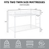 INFURNIC Beds Metal Twin Over Twin Bunk Bed Low Profile Frame with Built-in Ladder and High Guardrails for Kids Teens, White, 77.56"*41.34"*61.81" - 3 of 4