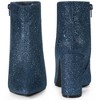 Perphy Women's Glitter Sparkly Pointed Toe Zipper Chunky Heels Ankle Boots - 2 of 3
