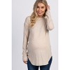 PinkBlush Beige Long Sleeve Ribbed Maternity Top - 2 of 4