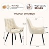 Lyngins Modern Dining Chairs with Tufted Backrest,Upholstered Kitchen Chairs with Curved Armrest Design,PU Chairs for Dining Room,Kitchen - 3 of 4