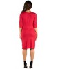 24seven Comfort Apparel Draped in Style Knee Length V Neck Dress - 3 of 4