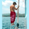 LA LEELA Men's Sarong Bath Trunk Wraps Pareo One Size Allover Sun Red - 4 of 4