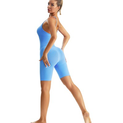 DOMETOUR Sport Sleeveless Slim Fit Jumpsuits for Women Tummy Control