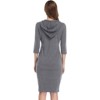 Coolmee Women's Casual Pocket Slim Pullover Maxi Hoodie Dress - 3 of 4
