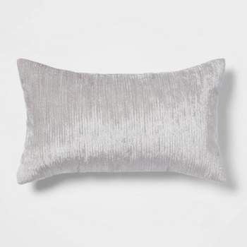 Velvet Rib Textured Lumbar Throw Pillow Gray - Threshold™