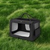 LEDREM 48-Inch Soft Dog Crate, Collapsible Portable for Indoor Outdoor Use - Secure Kennel with Zippers for Home, Car, Travel Camping, Black - 3 of 4