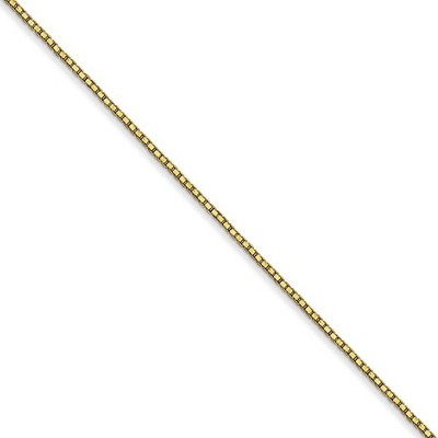 Black Bow Jewelry 0.8mm 10k Yellow Gold Classic Box Chain Necklace