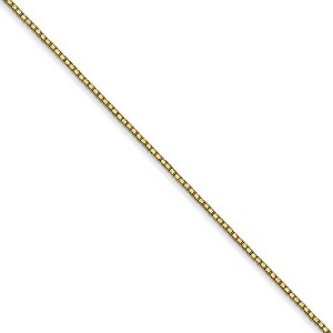 Black Bow Jewelry 0.8mm 10k Yellow Gold Classic Box Chain Necklace - 1 of 4