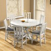 VECELO 5/7-Piece Rustic Dining Table Set with Foldable Round-to-Square MDF Top Table & 4/6 Armless Upholstered Dining Chairs, Gray - 4 of 4